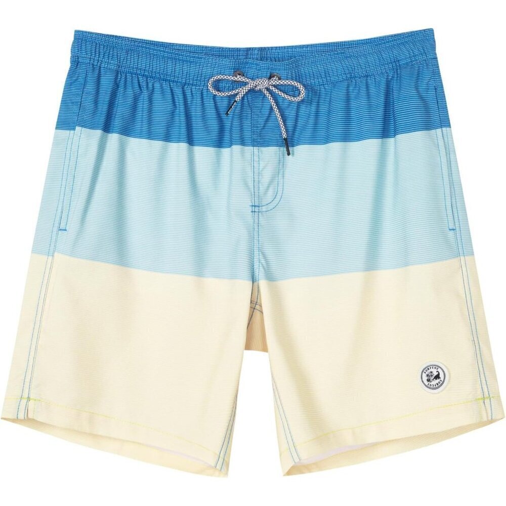 🆕Brand New - Men's Blue Swim Trunks Shorts Blue White Stripes
